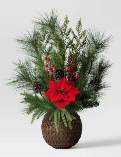Potted Un-Lit Greenery Arrangement 76 tips 30" h  x 20" w