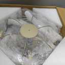 20" Flush Mount Fandelier Ceiling Fan with Light, Crystal Gold Fandelier Ceiling Fan with Light Remote Control, Vintage French Country Caged with 6 Speeds for Bedroom, Living Room, Foyer, Nursery