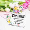 2 x Godmother Plaque Gift,Mother's Day Godmother Gifts,Godmother Gifts for Birthday Christmas,Godmom Acrylic Heart Plaque L721
