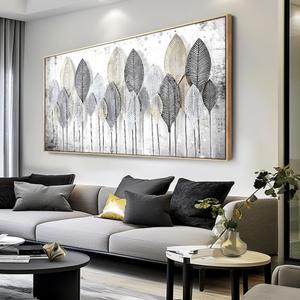 Modern Abstract Canvas Print Black White Leaves Natural Landscape Living Room Bedroom Office Decoration 2040" Framed