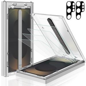 MOHAVE 4 Pack Screen Protector for SAMSUNG Galaxy S25 Ultra 6.9" with 2 Pack Camera Lens Protector [Auto Alignment/Dust Removal] HD Clear Tempered Glass [Military Grade Shatterproof] 100% Ultrasonic Fingerprint ID Unlock