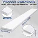 5" x 60" Super White Engineered Marble Threshold, Rigid Shower Curb & Vanity Backsplash for Tile Transitions, Window Sill, Fixed Size Easy to Cut