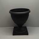 The HC Companies 18 Inch Tall Olympia Plastic Urn - Lightweight Outdoor Plastic Plant Pot for Flowers, Black