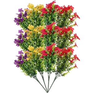 Artificial Violet Flower Bouquet 12Pcs Simulated Violet Stems Decor for Home Party Festival Indoor Decoration