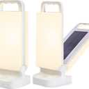 Solar Camping Lantern 6000mAh 2 Pack, USB Rechargeable Camping Light & Power Supply, Dimmable LED Night Lamp with Up to 80Hrs Runtime, Survival Gear for Emergency, Hurricane, Hiking & Outdoor, Indoor