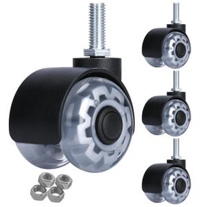 2 Office Chair Caster with M10 x 25 Threaded Stem Heavy-Duty Smooth Rolling Safe for All Floors Silent and Durable Replacement for Home and Office Chairs