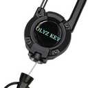 Retractable Keychain Heavy Duty Multitool Carabiner Key Chain, Saltwater Resistant 60CM Steel Cord Badge Reel, Carabiner Key Holder for Work & Outdoor, Bearing 10 oz, Black