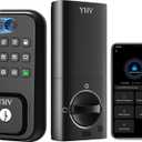 Keyless Entry Smart Door Lock with Code Electronic Fingerprint Keypad Deadbolt Lock for Front Door, Built-in WiFi, App Remote Control, Alexa & Google Voice Control, IP54, 10 Months Battery, Auto Lock