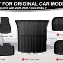 Floor Mats for Tesla Model 3 2021-2023 Custom Fit All Weather Durabel TPE Cargo Liner Accessories (Not for New 2024 Model 3) Full Set car mats (6pcs) (Model 3 Trunk mats(3-Set))