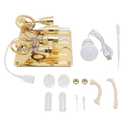 4 Cylinder Hot Air Stirling Engine 4 Cylinder Stirling Engine Miniature Hot Air Power Generator Physics Lab Teaching Model for Kids Students Science Project Classroom (Gold)
