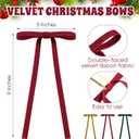 Chuangdi 30 Pcs Vintage Velvet Ribbon Bows Ornaments 5x9 in Colorful Pre-Tied Long Christmas Velvet Bows Tree Decorations Double Faced Gift Wrapping Bow for Wreath Garland Staircase Home Decoration (Red,green,gold)