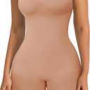 Women's Seamless Shapewear Tummy Control Bodysuit Body Shaper V Neck Seamless Butt Lifter Full Shaping Bodyshapers (XL)