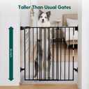 Babelio Baby Gate for Stairs & Doorways, 26-43" W 34" H Extra Tall| No Bottom Bar| Easy Installation| One-handed Operation| Auto-close| Hardware Mount (Drill Needed) Safety Dog/Pet Gate Indoor (Black)