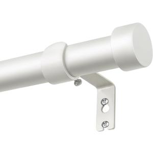 KAMANINA White Curtain Rod 32 to 144 Inch (2.6-12 Feet), 1 Inch Heavy Duty Curtain Rods for Windows, Modern Adjustable Drapery Rods with End Cap (32"-144")