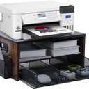 Printer Stand,Desktop Printer Stand with 2-Tier Storage Shelves for Home OfficeDesk Organizer with Drawer and 2 Pen Holders for Fax Machine Scanner Files