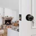 5" Backset Latch Keyed Entry Door Knob with Lock and Key, Standard Square Interface Entrance Ball Doors Knobset Lockset, Matte Black