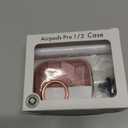 Inesore for AirPods Pro 2nd Generation Case Cover with Lock, Flowers Cute Air Pods Pro 2 Case Hard iPod Pro Cases for Women Girls with Cleaner Kit (2023 USBC /2022/2019) Pink Gold Marble