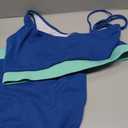 Maternity Two Piece Swimsuit High Waisted Strappy Bikini Set Bathing Suit (Blue, L)