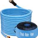 Kohree 50FT Upgraded RV Water Hose, 5/ 8" Premium Drinking Water Hose for Camper, Leak Free, No Kink, Flexible Garden Hose 50 ft with Storage Bag, Reinforced PVC Design w/ Strain Relief Ends - Blue