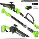 STEELITE 2-IN-1 Pole Saw & Mini Chainsaw, 21V*2.0Ah Max Battery & Charger, 13 FT Max Reach Pole Saw, 5.29 lbs Lightweight, Electric Pole Saws for Tree Trimming, Brushless Motor