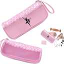Pointe Shoe Bag Breathable Mesh Ballerina Dance Bag for Soft Sole with Zipper Ballet Accessories for Girls (Mesh Zipper, Pink)