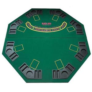 Brybelly 48" Green Octagon Folding Poker and Blackjack Table Top with Carrying Case
