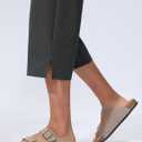 Women's Capri Pants Wide Leg Quick Dry Hiking Capris Water Resistant UPF50 Lightweight Loose Travel (Gray, L)