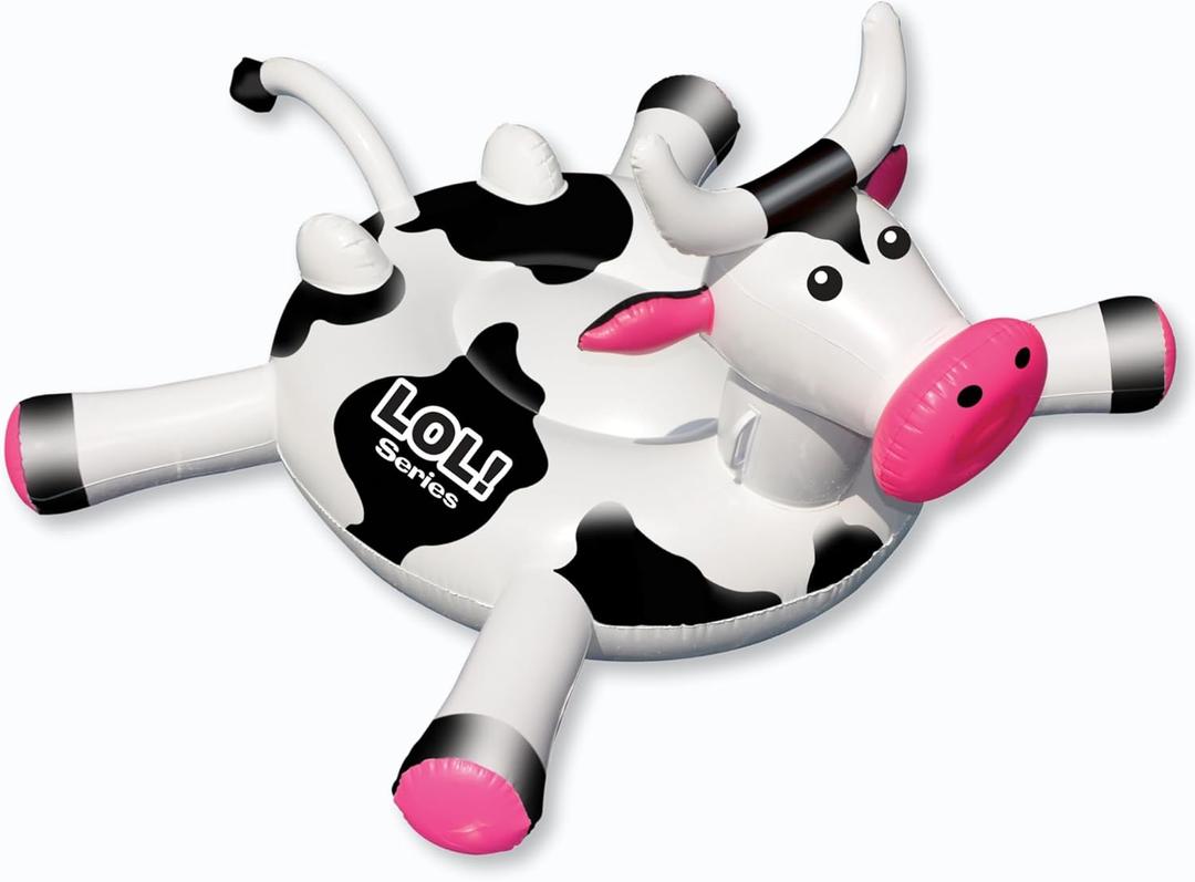 SWIMLINE ORIGINAL 90268 Giant Inflatable LOL Cow Pool Float | Fun Ride-On Raft with Stable Legs & Wings |Lounge Floatie Ideal for Summer Gatherings