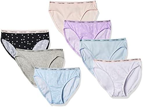 Calvin Klein Girls' Cotton Underwear Bikini Panties, 7 Pack Size XL 14/16