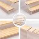 7 Tier Acrylic Wooden Display Stand, Clear Acrylic and Wood Tiered Display Shelf Rack, 15.7 Inch Step Ladder Riser for Cupcakes Perfumes Figures Collectibles (7 tier wood color)