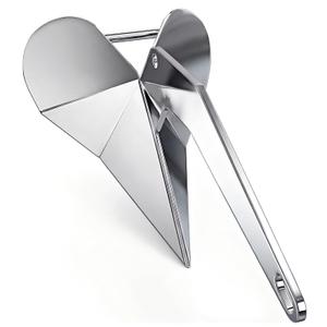 CORDUN Delta Anchor 316 Stainless Steel Boat Anchor Triangular Wing Style Plow Anchor for Pontoon Beach Fishing Boats Sailboat 11lb/5KG for Boats Up to 28 FT