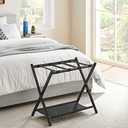 SONGMICS Luggage Rack, Foldable, Steel, PA Plastic, Oxford Fabric, Cloud White