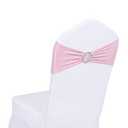 Obstal 50 PCS Spandex Stretch Chair Sashes Bows for Wedding Reception- Universal Elastic Chair Cover Bands with Buckle Slider for Banquet, Party, Hotel Event Decorations Pink Sashes