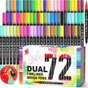 TBC The Best Crafts Dual Markers Brush Pens, 72 colors Art Marker Art Markers Gifts for Teens,Double Tip Colored Pen for Adult Coloring Books Coloring Writing