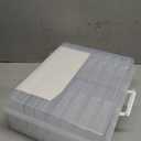 novelinks Transparent 4" x 6" Photo Cases and Clear Craft Keeper with Handle, 16 Inner Photo Organizers & Photo Storage Box, Plastic Photo Storage Containers (Clear) (White)