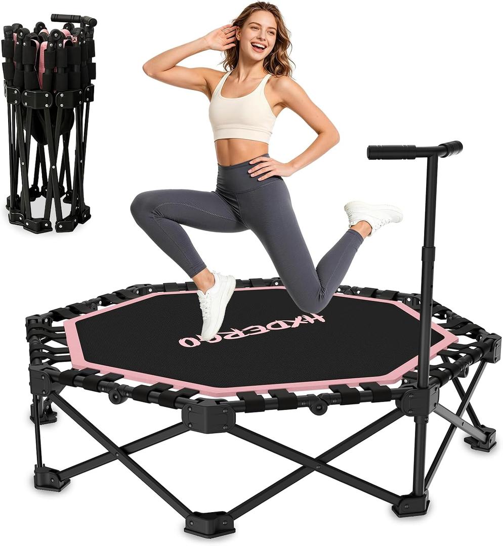 HXD-ERGO Rebounder Trampoline for Adults with Handle, 42''/48''