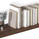 36" W x 12" D Floating Shelves Set of 1, 12 Inch Deep Floating Shelves for Wall, Large Storage Space Wall Mount Shelf with Invisible Brackets for Living Room Kitchen Bathroom, Walnut