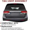Tail lights Assembly Compatible with Honda Odyssey 2014-2017 OE Style Rear Right Outer Light Taillights Replacement for HO2805104 33500TK8A11