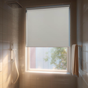Drill Cordless Blackout Roller Shades Screwless Waterproof Shower Window Blinds, Auto-Retraction Easy Install Blind for Bathroom/Kitchen/Office/Exterior, White 43 inch