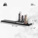 BAMEOS 47in Floating Shelves, Black Wall Mounted Wooden Shelves with Invisible Brackets Set of 2
