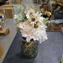 Fake Flowers Artificial Flowers with Vase, Faux Silk Flowers Fake Plants for Farmhouse Kitchen Dining Table Decorations, Fall Decorations for Home Office 