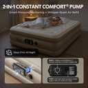 Simpli Comfy Queen Air Mattress with Built-in Patented Constant Comfort Dual Pump, 18" Raised Blow-up Inflatable Mattress, Three Adjustable Firmness Settings, Self-Monitoring Air Retention System