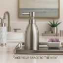 304 Stainless Steel Soap Dispenser 16oz Rust-Proof Liquid Soap Pump Bottle for Kitchen or Bathroom Countertop Hand Dish Lotion Leak-proof (Brushed Nickel)