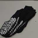 ZAKASA Non Slip Grip Socks - Non Skid Crew Grippy Socks for Men Women Anti Slip Grippers for Elderly Hospital Yoga Pilates (X-Large, Black-5 Pairs)