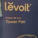 LEVOIT Tower Fan for Bedroom, 90 Oscillating Standing Fan with 28dB Quiet for Sleep, 25ft/s Velocity, 12H Timer, 5 Speeds 4 Modes, Remoter, Bladeless Room Fan for Home, Office, Indoor, 36 inch, White