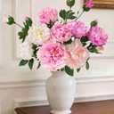 Yastouay 3 Bouquets Peonies Artificial Flowers with 22'' Long Stems, Latex Real Touch Faux Peony Flowers, Fake Peonies Bouquet for Table Centerpieces, Vases Home Wedding Party Decor (Mixed Pink)