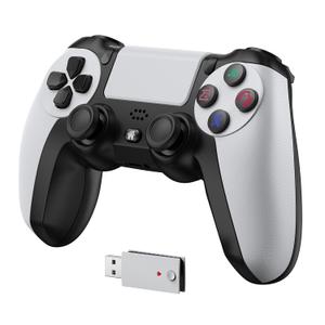 IWGAME Controller for PlayStation 5, Compatible with PS5/PS5 Pro/PS4/ PC, Wireless Controllers Supports Adjustable Turbo, Remap, Hall Effect, Gaming Controller for PS5 Games (2.4G Adapter Required) (White)