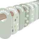 Baby Closet Dividers 8 Pack  Baby Clothes Organizer, Green Leaf Baby Closet Organizer for Neutral Nursery, Baby Clothes Dividers for Closet (Green)