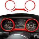 RT-TCZ for Jeep JL Dashboard Cluster Panel Gauges Trim Ring Cover for Jeep Wrangler JL JLU Gladiator JT 2018-2023 Red Interior Accessories 3pcs