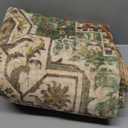 2x3 Machine Washable Area Rug for Entryway, Brown Green Boho Vintage Floral Rug Non-Slip Low Pile Soft Faux Wool Small Carpet, Kids and Pets Friendly for Bedroom Kitchen Hallway Bedside Home Decor Rug